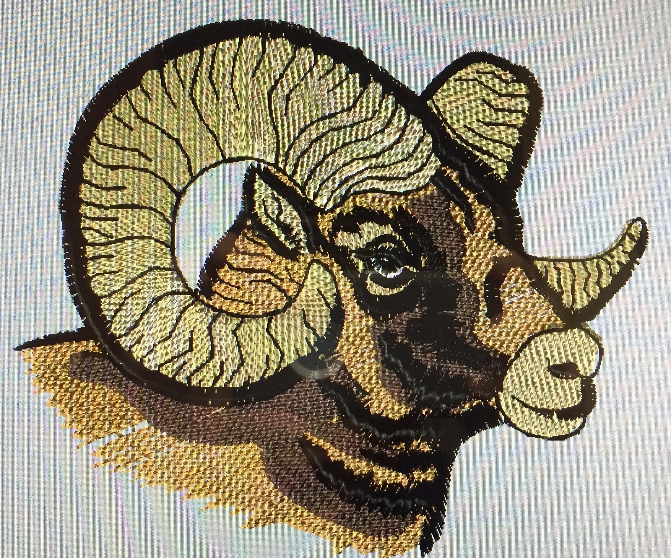 Embroidered beautiful big horn sheep shirt  etsy uk