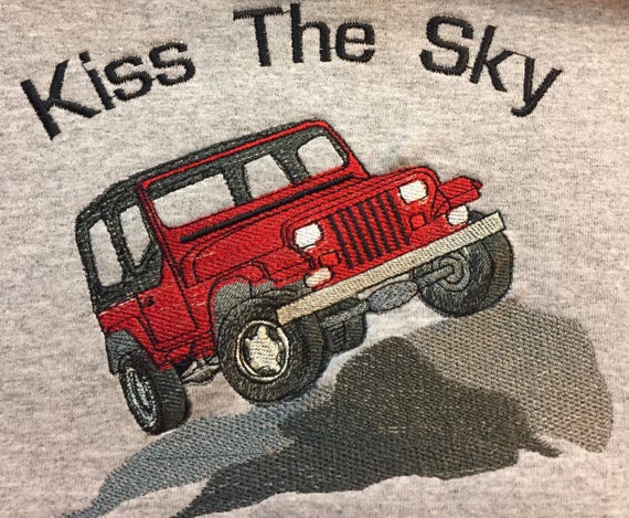 embroidered jeep sweatshirt