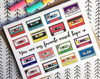 Favourite Tape Card | Cassette Tape Birthday Card | Birthday Card For Coworker | Birthday Card For Boyfriend | Retro Anniversary Card