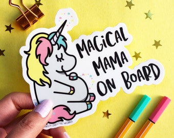 Magical Mama Bumper Sticker | Unicorn Bumper Sticker | Pregnancy Bumper Sticker | Pregnancy Decal | Congratulations Pregnancy Gift