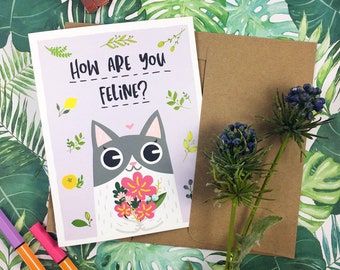 Cat Get Well Card | Cat Get Better Card | Feel Better Soon Card | Sympathy Card | Take Care Card | I'm Sorry Card | Empathy Card