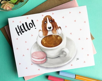 Basset Hound Card | Basset Hound Gift | Basset Hound Birthday Card | Thank You Card For Veterinarian | Birthday Card For A Veterinarian