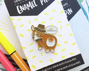 Corgi Enamel Pin | Corgi Lapel Pin | Corgi Pin | Corgi Gifts | Soft Enamel Pin | Kawaii Pin | Gift For Boyfriend | Best Friend Gift