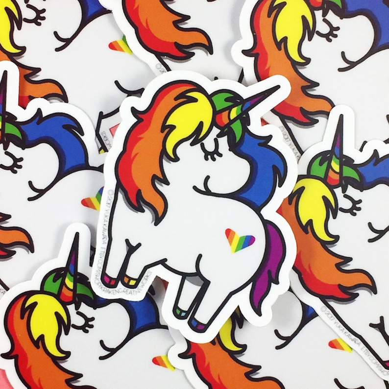 Waterproof Rainbow Unicorn Vinyl Sticker Unicorn Sticker Etsy Australia