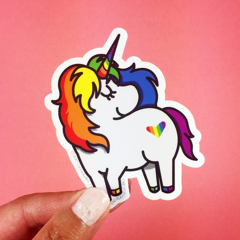 Waterproof Rainbow Unicorn Vinyl Sticker Unicorn Sticker Etsy Australia