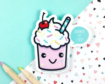 Waterproof Milkshake Vinyl Sticker | Milkshake Laptop Sticker | Cute Food Sticker | Milkshake Die Cut  Vinyl Sticker | Ice Cream Sticker |