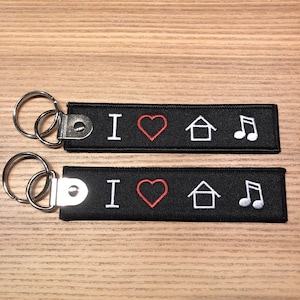 &quot;I Love House Music&quot; Key Ring