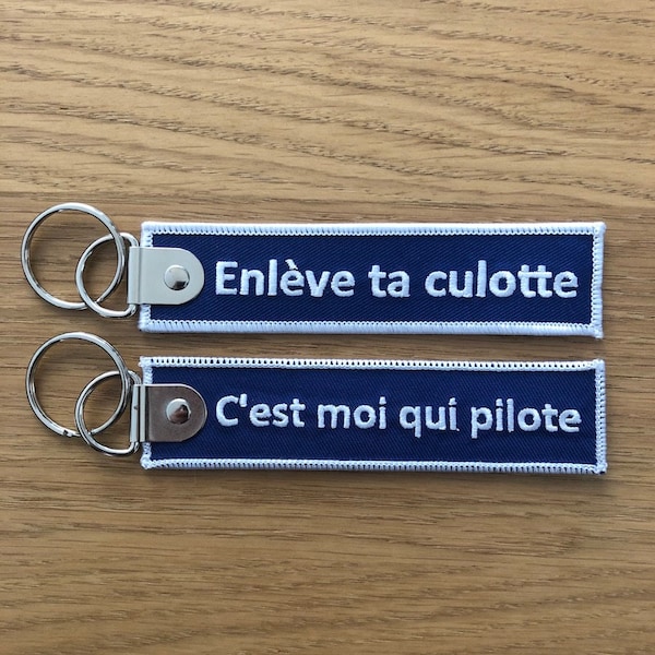 Porte-clé Keyring "Enlève ta culotte c'est moi qui pilote"