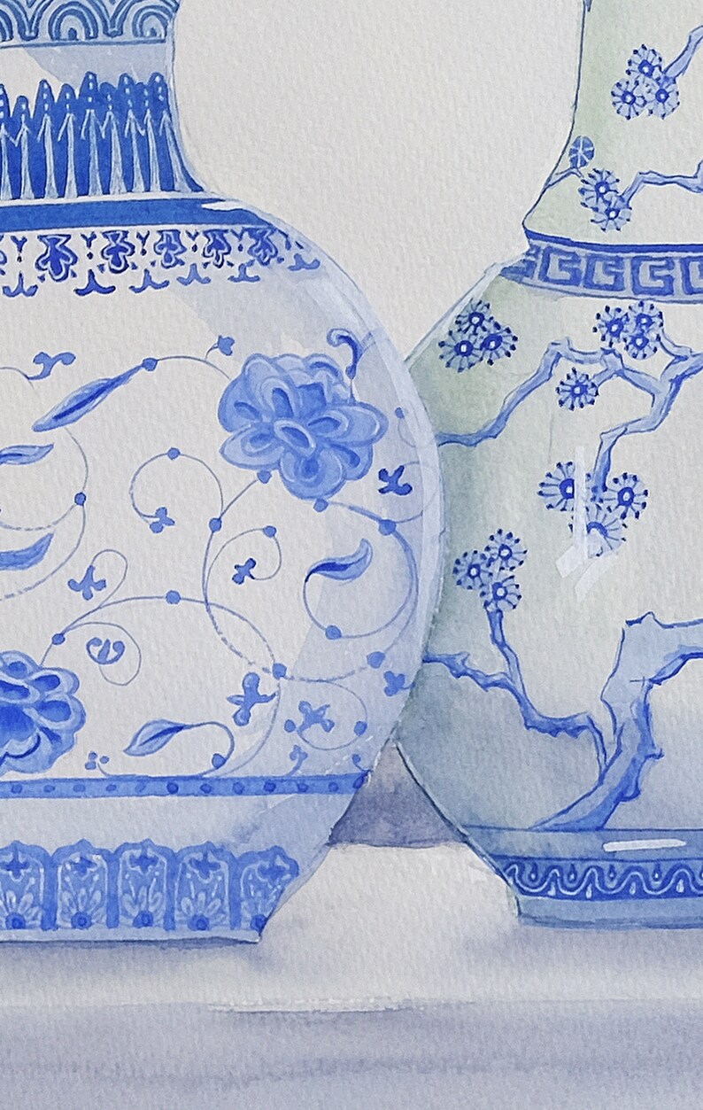 Kitchen Wall Art / Blue and White Porcelain / artwork / Blue | Etsy