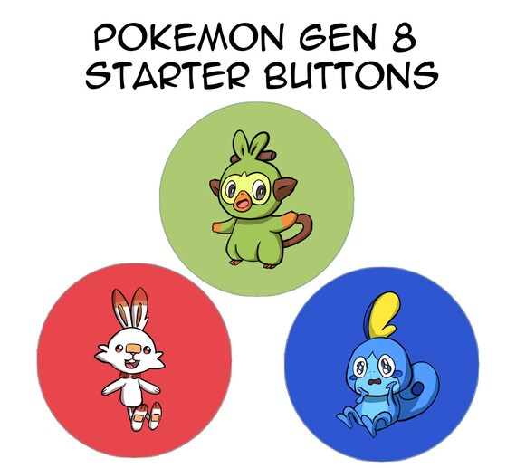 15 Inch Gen 8 Pokemon Starter Buttons