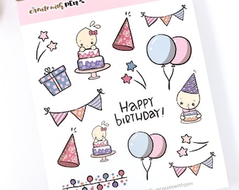 C14 | Happy Birthday | Planner Stickers