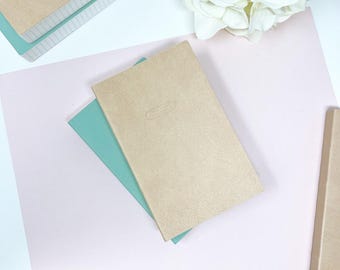 Beige Pocket Size | Ink-it Grid Notebook | 544 Page | Tomoe River Paper | Fountain Pen