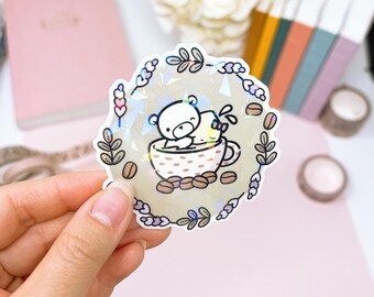 Lavender Latte Tinta and Aria Sticker | Aesthetic Waterproof Vinyl Decal for Journals, Gifts, Waterbottles, Laptops | 2.9x2.9 inch | DC03