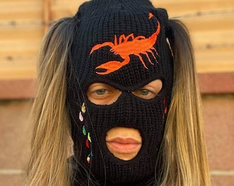 Pigtails Ski mask pig tails Balaclava Black