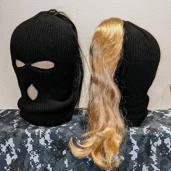 【IMPORT】braid hair balaclava Braids Balaclava Beanie With Charms Full Face Balaclava