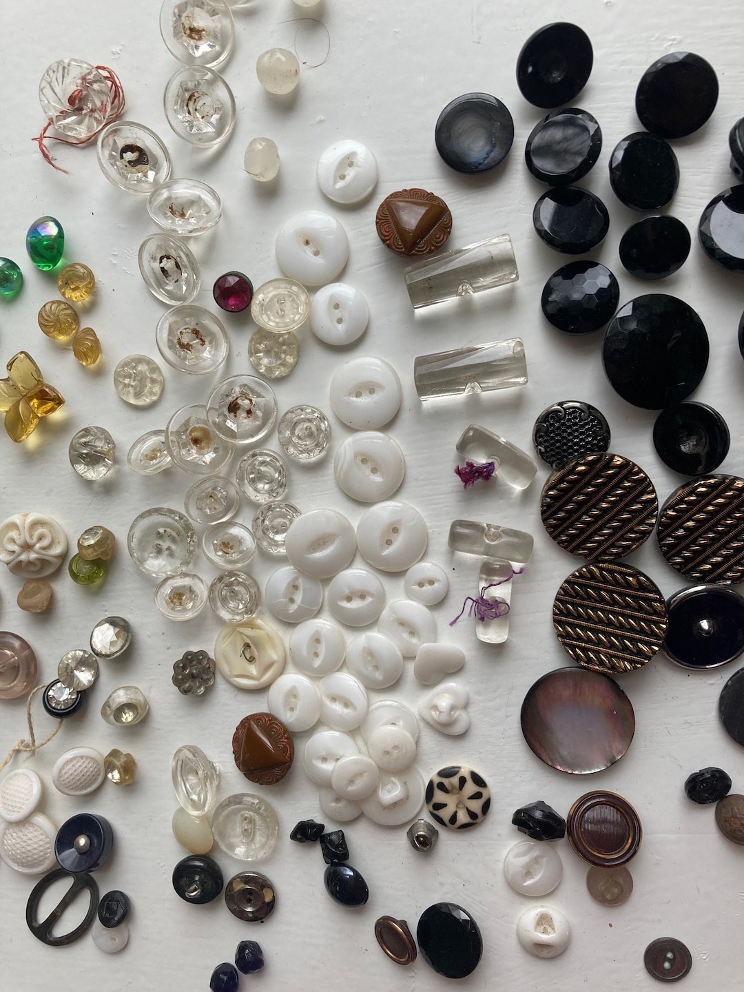 Antique Glass Buttons, Mid Century Buttons, Glass Button, Buttons