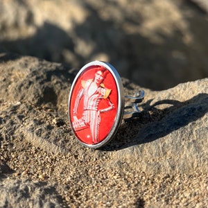 David Bowie Ring | Handmade Image Ring | Americana Inspired Statement Ring
