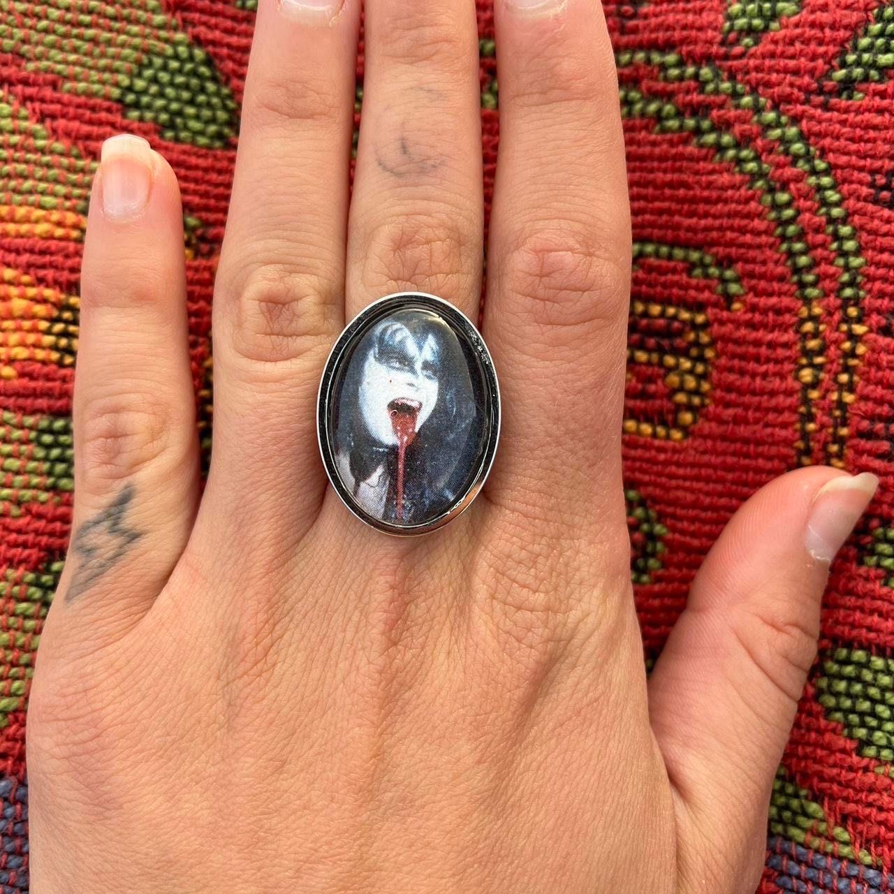 Gene Simmons Kiss Ring | Handmade Image Ring | Americana Inspired 