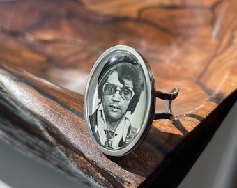 Elvis Presley Mugshot Ring | Handmade Image Ring | Americana Inspired Statement Ring