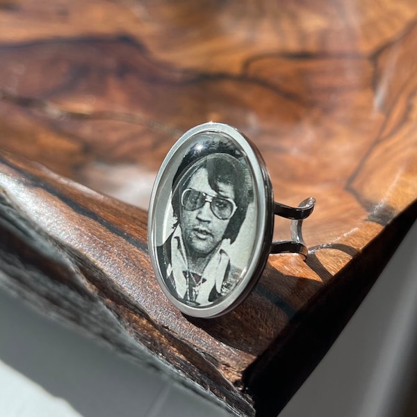 Elvis Presley Mugshot Ring | Handmade Image Ring | Americana Inspired Statement Ring