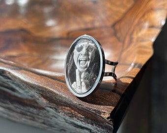 Ozzy Osbourne Middle Finger Ring | Handmade Image Ring | Americana Inspired Statement Ring