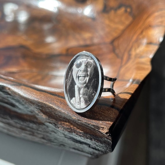 Ozzy Osbourne Middle Finger Ring | Handmade Image Ring | Americana Inspired Statement Ring