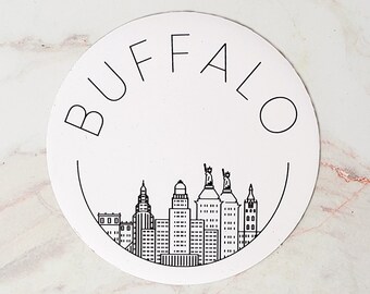 Buffalo Magnet, Buffalo Sticker, City of Buffalo, Buffalo Architecture, Buffalove, Buffalo Buildings, Buffalo NY, Buffalo Gift