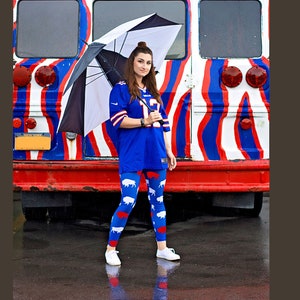 Women&#39;s Red and Blue Buffalo Leggings, Let&#39;s Go Buffalo, Buffalo Football, Red and Blue Buffalo, Buffalo Gift, Buffalo NY