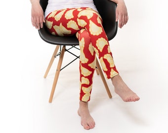 Women's Pierogi Leggings, Pierogi, Dyngus Day Leggings, Buffalo Polish, Polska Leggings, Buffalo Gift, Dyngus Day Buffalo, Dyngus Day Parade