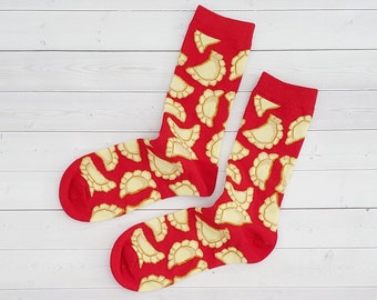 Pierogi Socks, Dyngus Day Socks, Buffalo NY, Polish Christmas Gift, Polish Socks, Food Socks, Cleveland, Pittsburgh, Empanada, Gyoza