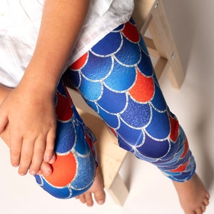 Mermaid Leggings, Red and Blue Mermaid, Buffalo NY, Buffalove, Buffalo Gift, Buffalo Leggings, Lets Go Buffalo, Buffalo Football