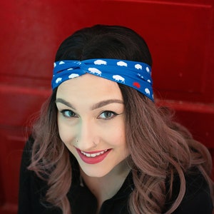 Buffalo Sports Headband, Buffalo NY, Girl&#39;s Headband, Buffalove, Women&#39;s Headband, Baby Headband, Headband, Bison Headband, RWB