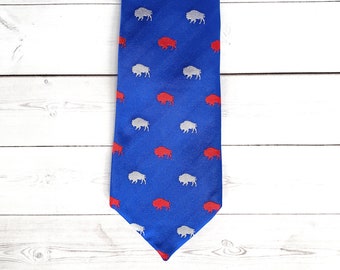 Red and Blue Buffalo Neck Tie, Buffalo Neck Tie, Buffalo NY, Buffalo Football, Let's Go Buffalo, Buffalo Wedding, Buffalo Gift For Men