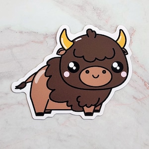 Kawaii Buffalo Magnet, Kawaii Buffalo Sticker, Cute Buffalo, Buffalove, Buffalo Food, Buffalo NY, Buffalo Gift