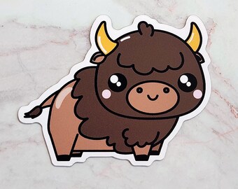 Kawaii Buffalo Magnet, Kawaii Buffalo Sticker, Cute Buffalo, Buffalove, Buffalo Food, Buffalo NY, Buffalo Gift