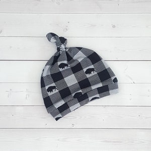 Buffalo Check Baby Hat, Buffalo NY, Buffalo Baby Hat, Buffalo Plaid, Black Plaid, Baby Shower Gift, Buffalo Check Hat