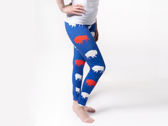 Women's Red and Blue Buffalo Leggings, Let's Go Buffalo, Buffalo Football, Red and Blue Buffalo, Buffalo Gift, Buffalo NY