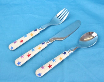 Children's Cutlery Set With Gorgeous Multicoloured Stars Design - dinnerware, dining, meal time, kitchen, home decor, serving