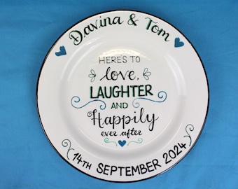 Wedding Quote Plate - Pottery Gift, Ceramic, Personalised, Marriage, Couples, Valentine's Day, Married, Engaged, Engagement, Ceramics, Made