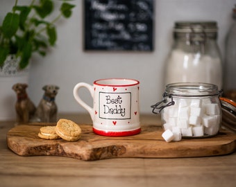 Meilleure tasse papa - céramique personnalisée, poterie, cadeau, cadeau unique, fête des pères, amateur de thé, buveur de café, ustensiles de cuisine, pour papa, pour lui