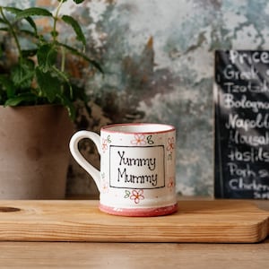 Yummy Mummy Mug Personalised Ceramic, Pottery, Gift, Unique Present, Mother's Day, Father's Day, Mum, Girlfriend, Nan, Wife, Partner image 1