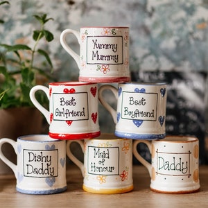Personalised Mug - Personalised Ceramic, Pottery, Gift, Unique Present, Mother&#39;s Day, Father&#39;s Day, Mum, Girlfriend, Nan, Wife, Partner