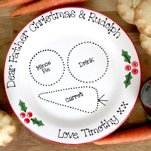 Mince Pie For Santa Christmas Eve Plate - Personalised Pottery, Present, Gift, Family, Xmas, Festive, Seasonal, Serving, Handmade, Unique