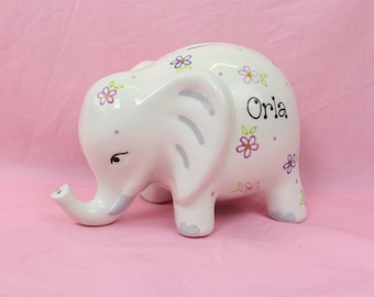 Elephant Money Bank - Personalised Pottery