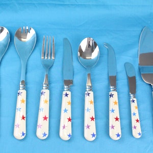Cutlery Set With Gorgeous Multicoloured Stars Design - Children, adults, dinnerware, dining, meal time, kitchen, home decor, serving