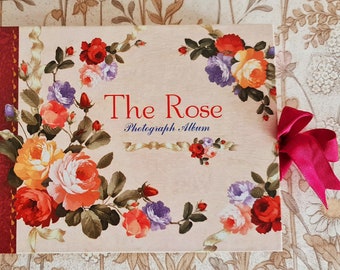 vintage 6x4 Photograph Album - The Rose floral design photo album - best friend cottagecore gift