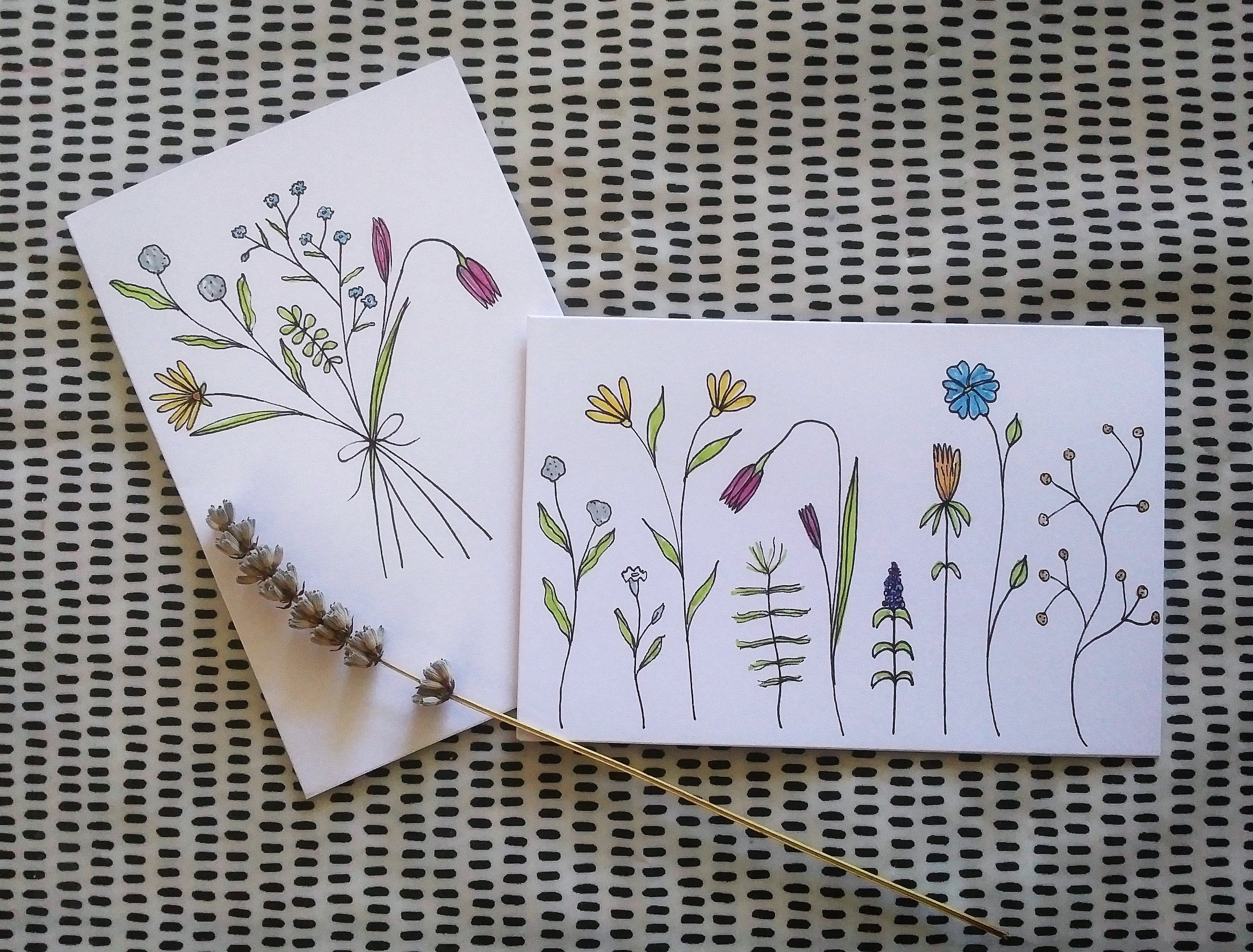 Hand Drawn Greeting Card Illustration Ink Line Drawing Etsy UK