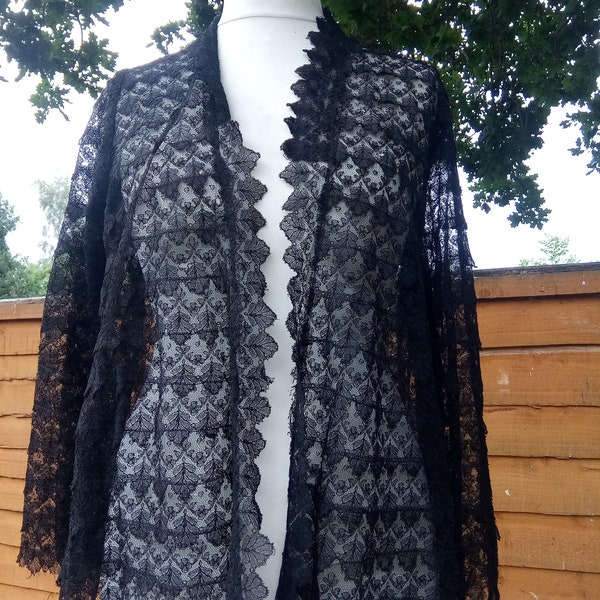 Black lace blouse, bespoke, steam punk, special occasion.free size...14