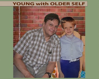 Photo editing, combine young and older self, others, relatives, change picture, professional