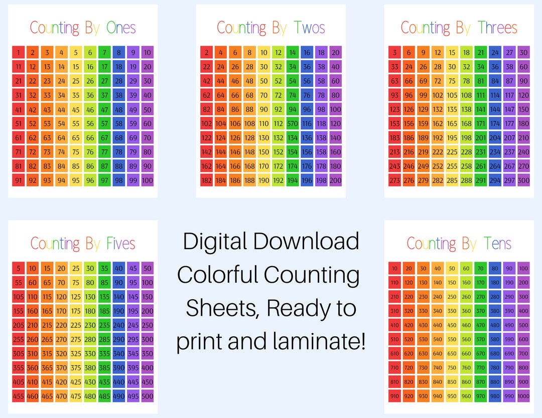 Counting by Printable Sheet, Digital Download - Etsy